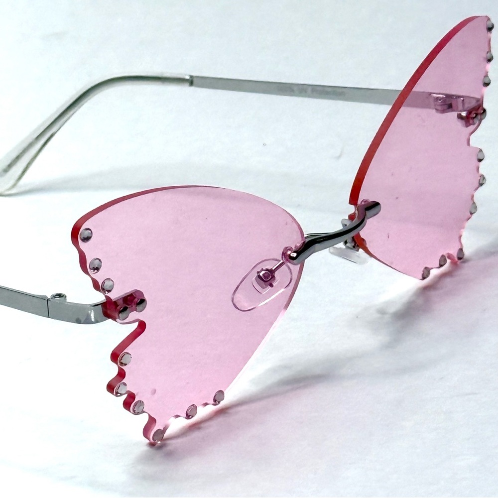 Pink Butterfly Sunglasses with rhinestone Accents Chic & Trendy